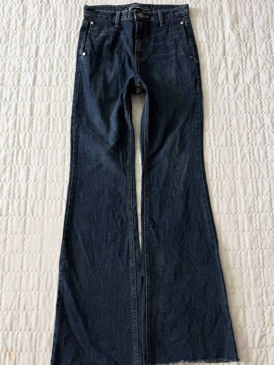 Denim - Vintage Dark Wash Wide Leg Flare Jeans